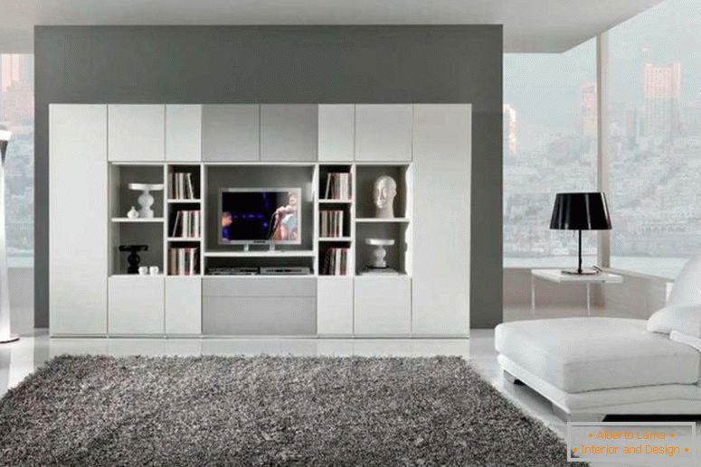 incroyable-salon-couleur-design-avec-moderne-intérieur-salon-avec-blanc-grande-bibliothèque-salon-design-aussi-moderne-fourrure-tapis-gris-design-idées