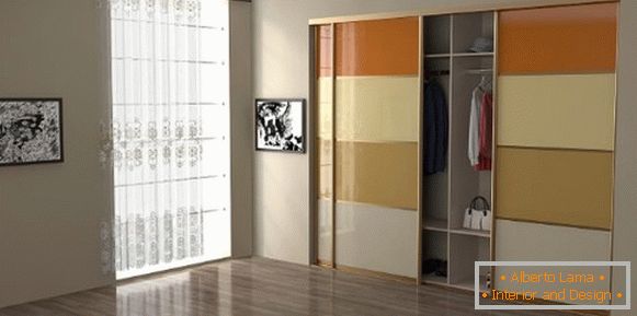 Armoire encastrée - Design photo dans la chambre avec vitre