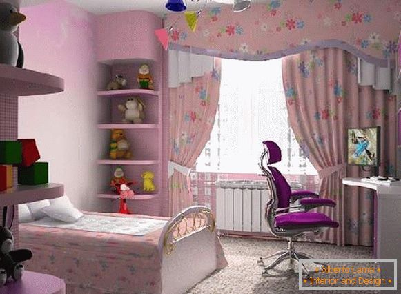 rideaux dans la chambre des enfants pour une fille, photo 24