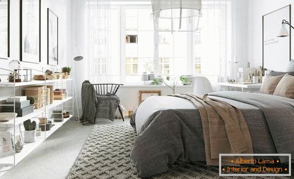 lumineux appartement dans un style scandinave-spalnya