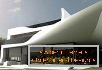 Architecture moderne: une maison de deux étages à Madrid dans le style de science-fiction