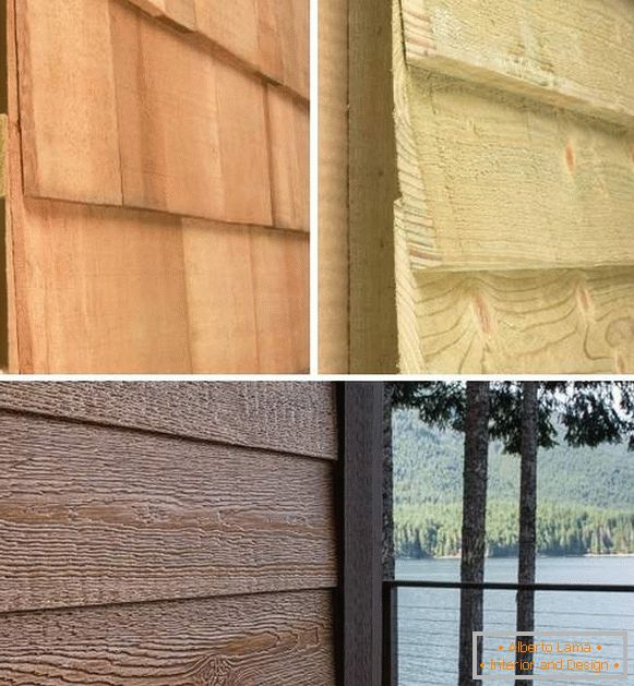 Différentes couleurs de maisons en bois - revêtement photo en bois