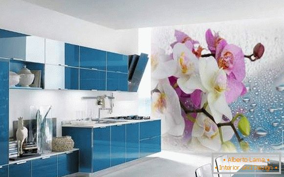 Papiers peints sur les fleurs de la cuisine, photo 30