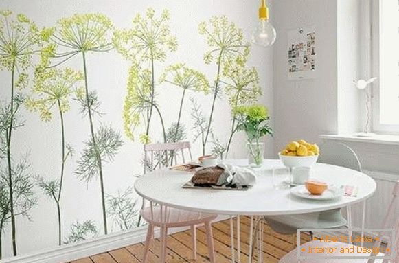 Papiers peints aux fleurs de la cuisine, photo 35
