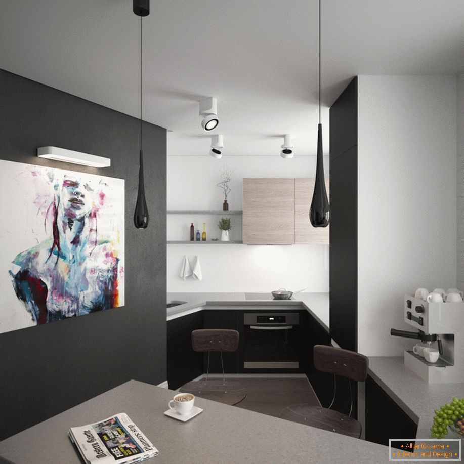 Design intérieur moderne d'un petit appartement