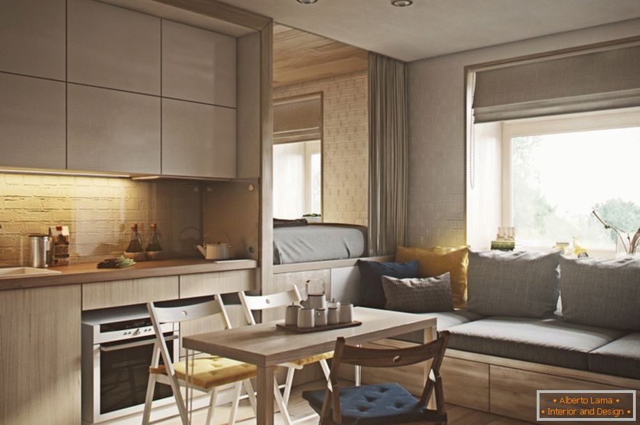 Design intérieur moderne d'un petit appartement