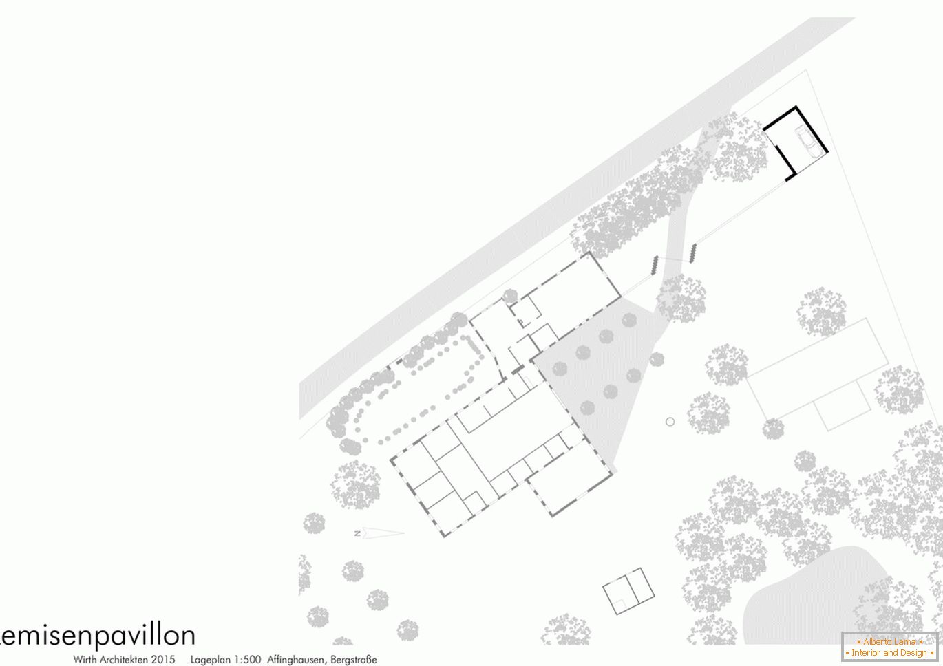 Grange moderne sur le plan du champ intérieur