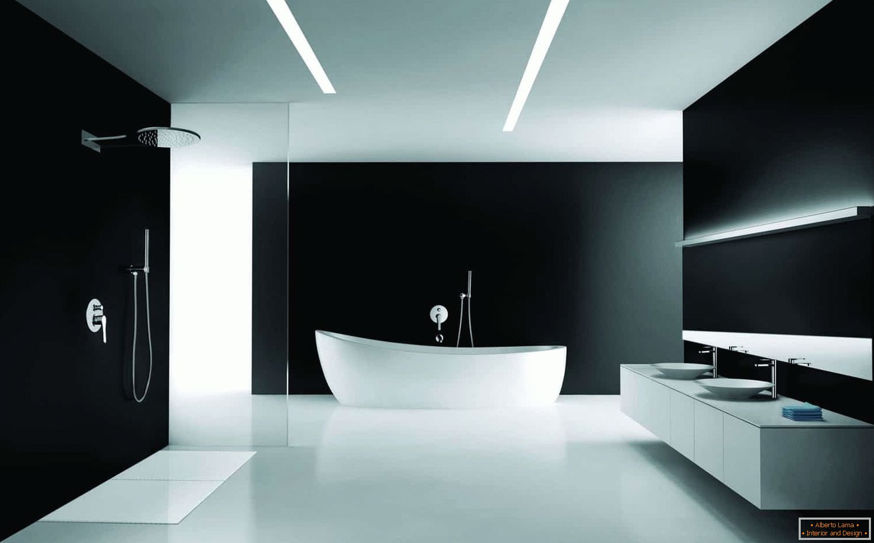 Option de design de salle de bain в минимализме