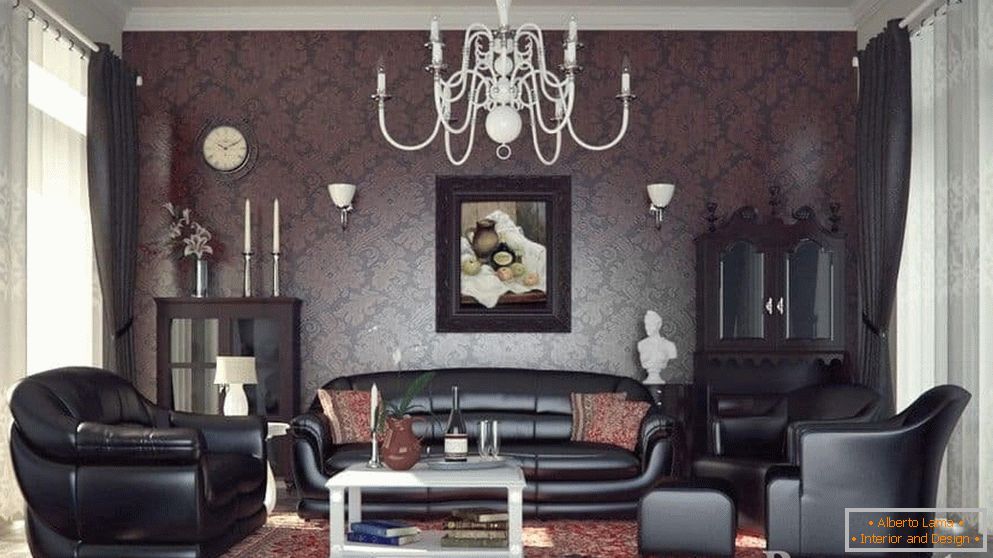 Chambre confortable dans le style du classique moderne