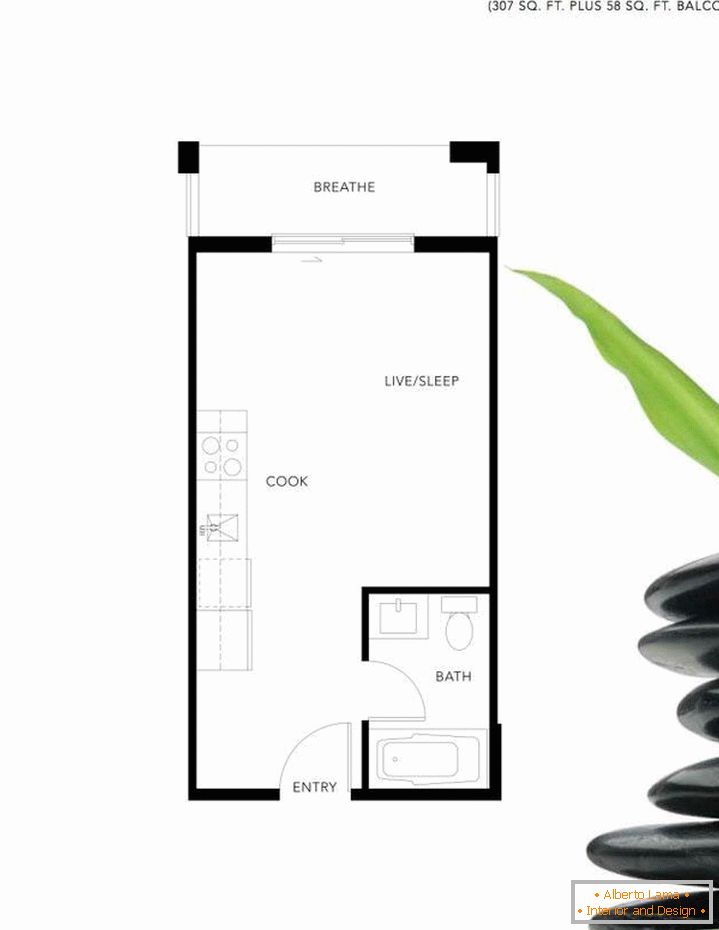 Plan d'un projet de petit appartement à Vancouver