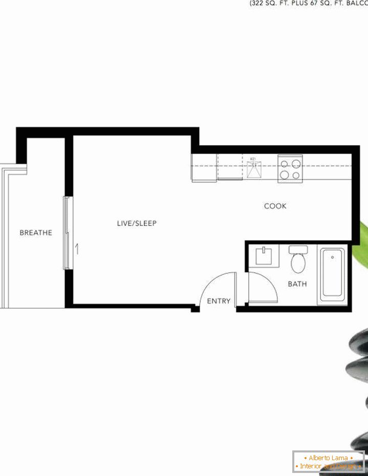Plan d'un projet de petit appartement à Vancouver