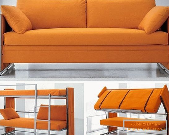 Transformateur de meubles du canapé dans un lit à deux niveaux