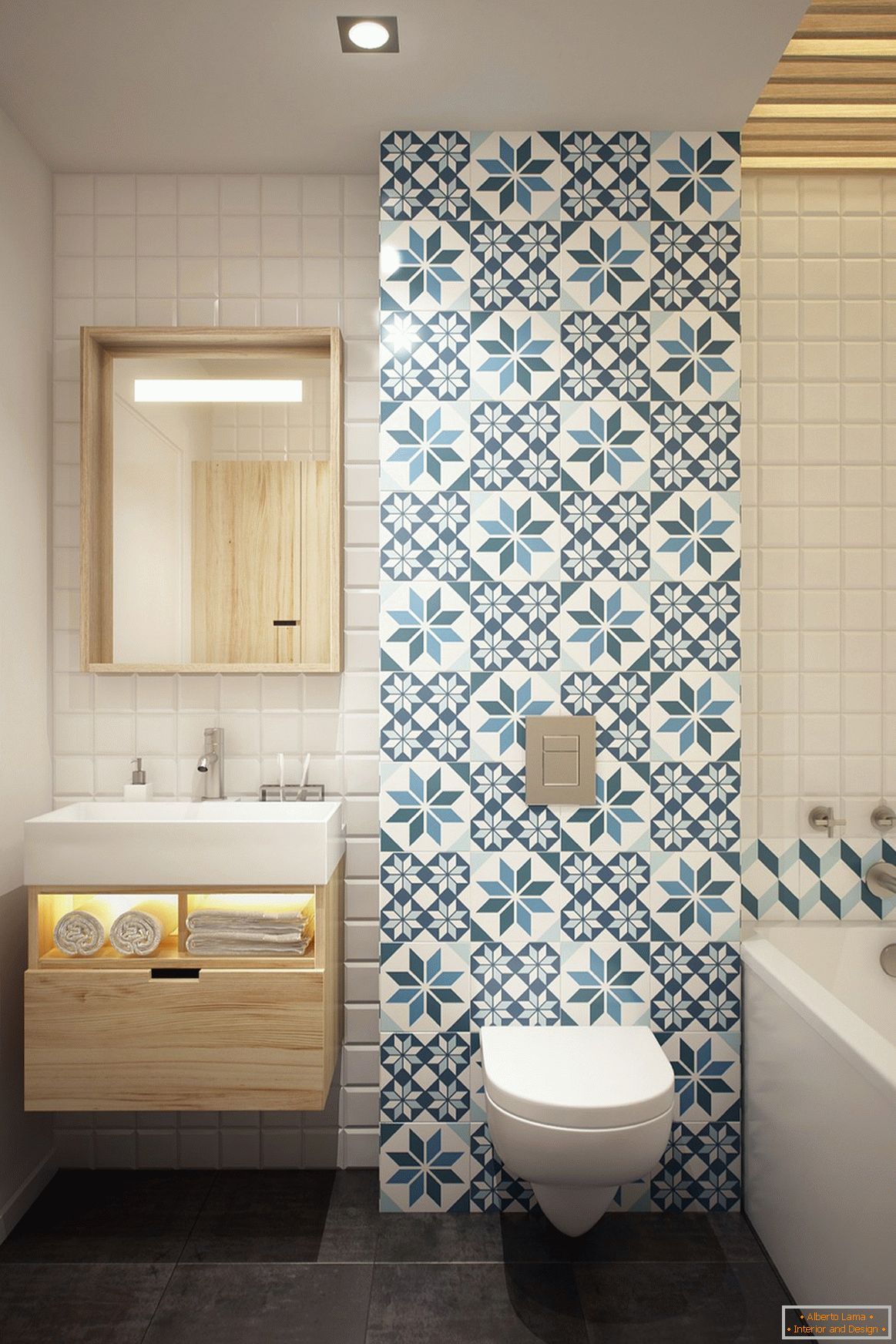 Design de salle de bain dans le style scandinave