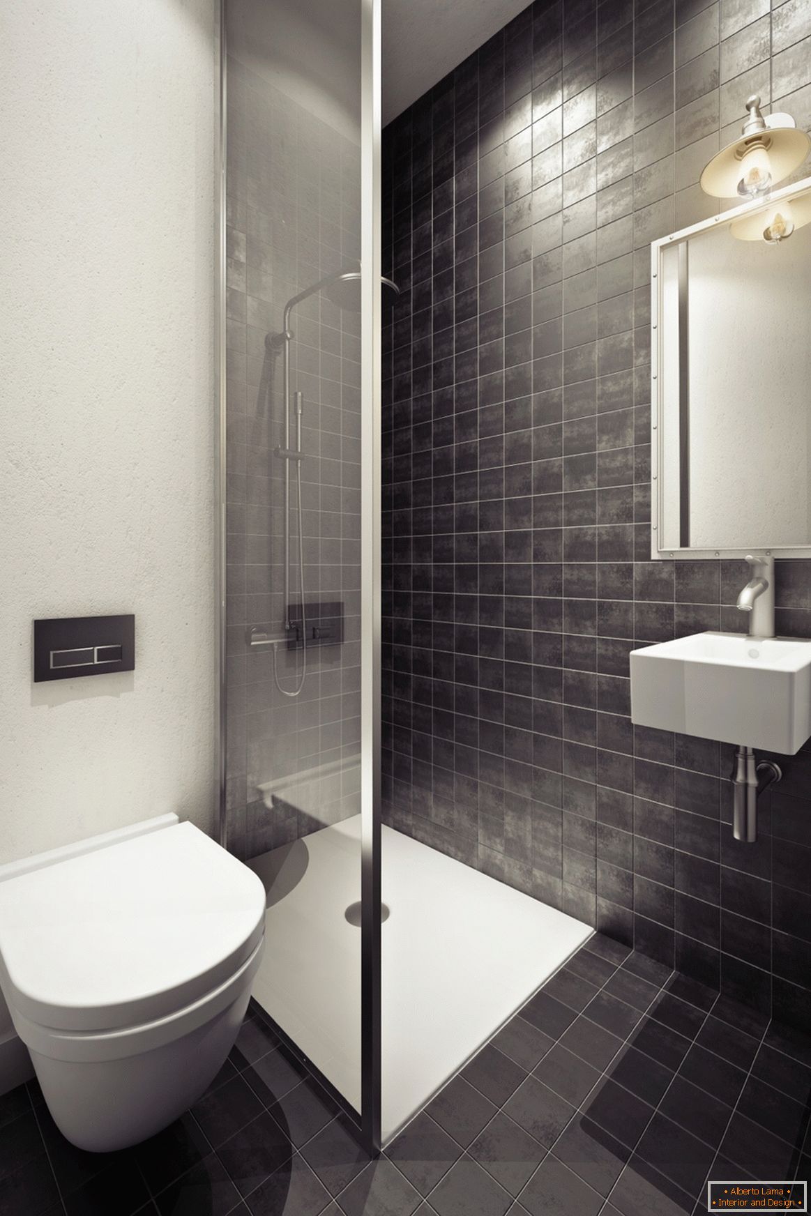 Design de salle de bain dans les tons gris