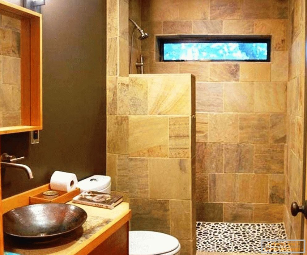 Cabine de douche en pierre artificielle