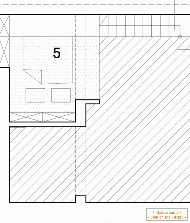 Planification du deuxième niveau d'un studio de deux étages en Pologne