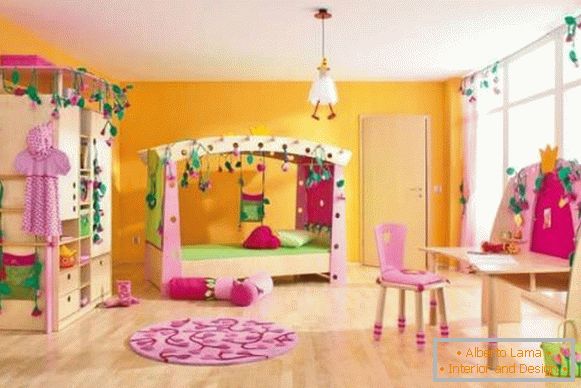 Papier peint moderne pour une chambre d'enfants pour les filles - photo à l'intérieur
