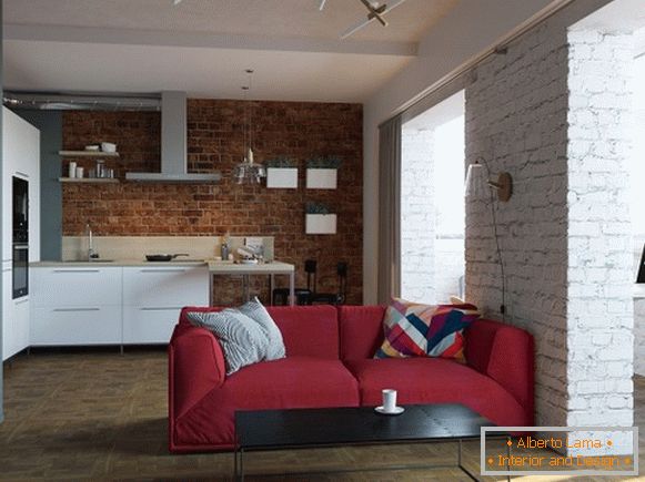 Brickwork à l'intérieur d'un petit appartement