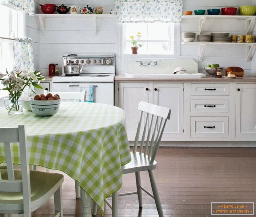 Style cottage в интерьере кухни