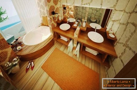 Design de salle de bain dans un style naturel