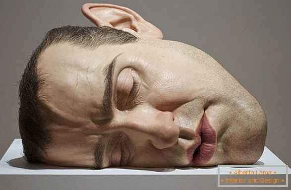 Sculpture de la tête d'un homme, Ron Maesk