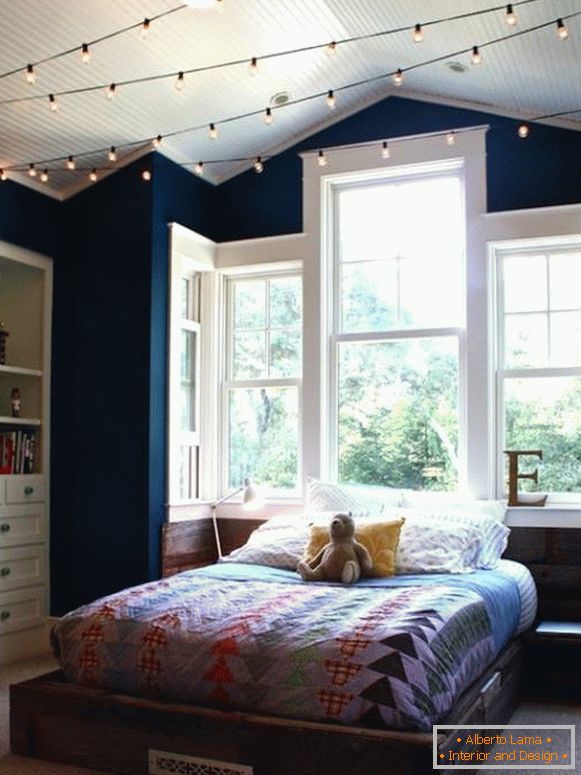 Eclairage de chambre à coucher avec lumières LED