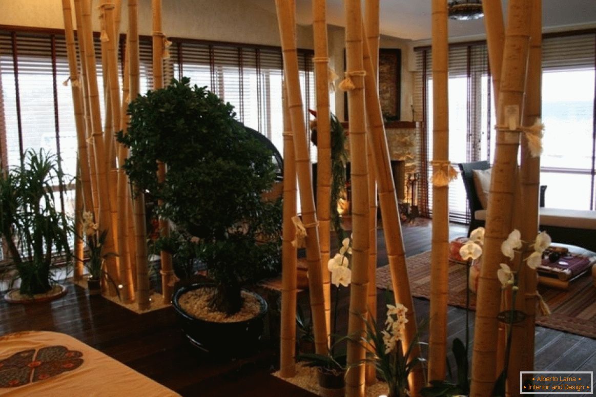 Cloison en bambou