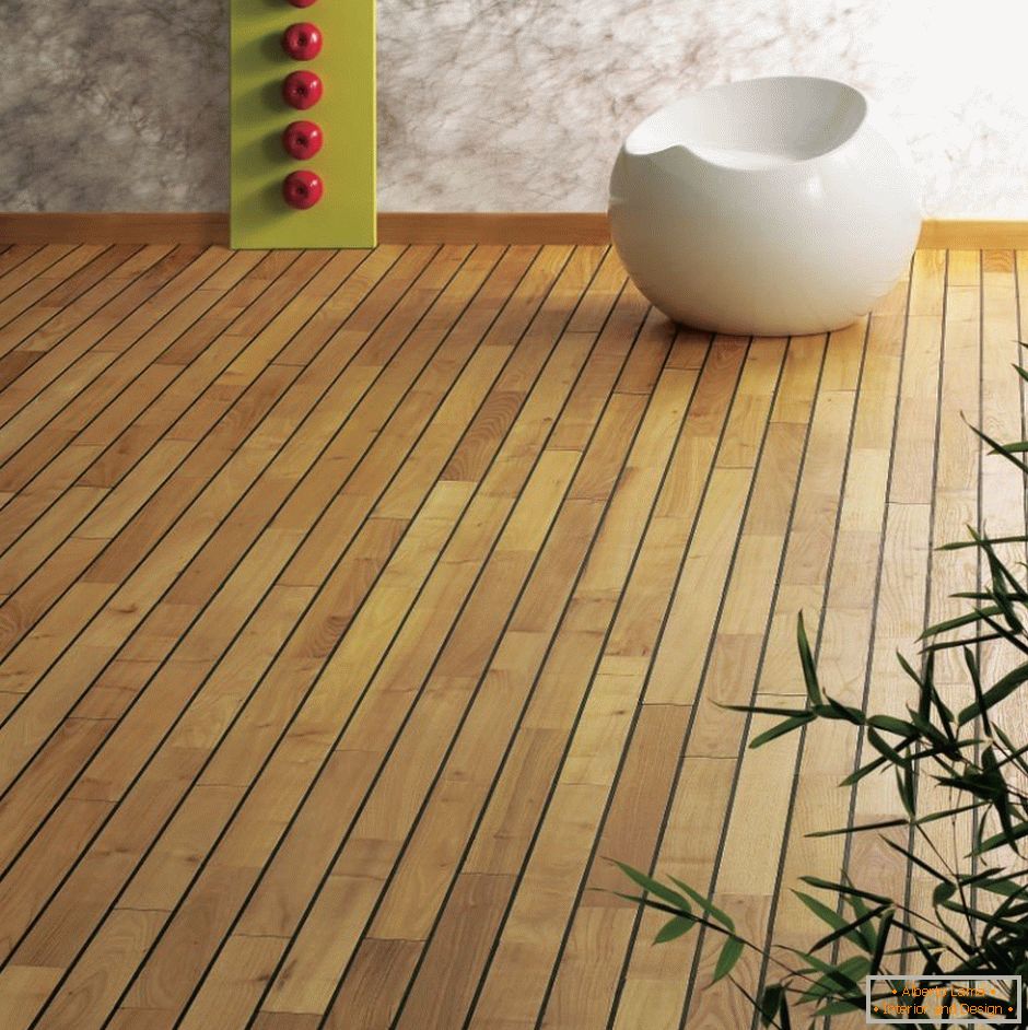 Plancher en bambou dans la chambre