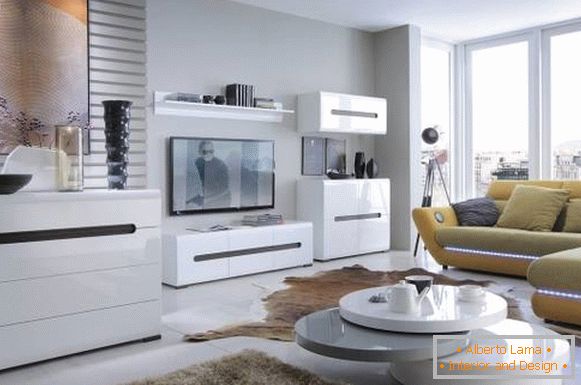 Meubles de salon modulaires blancs dans un style moderne