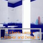 Salle de bain aux couleurs bleu et blanc
