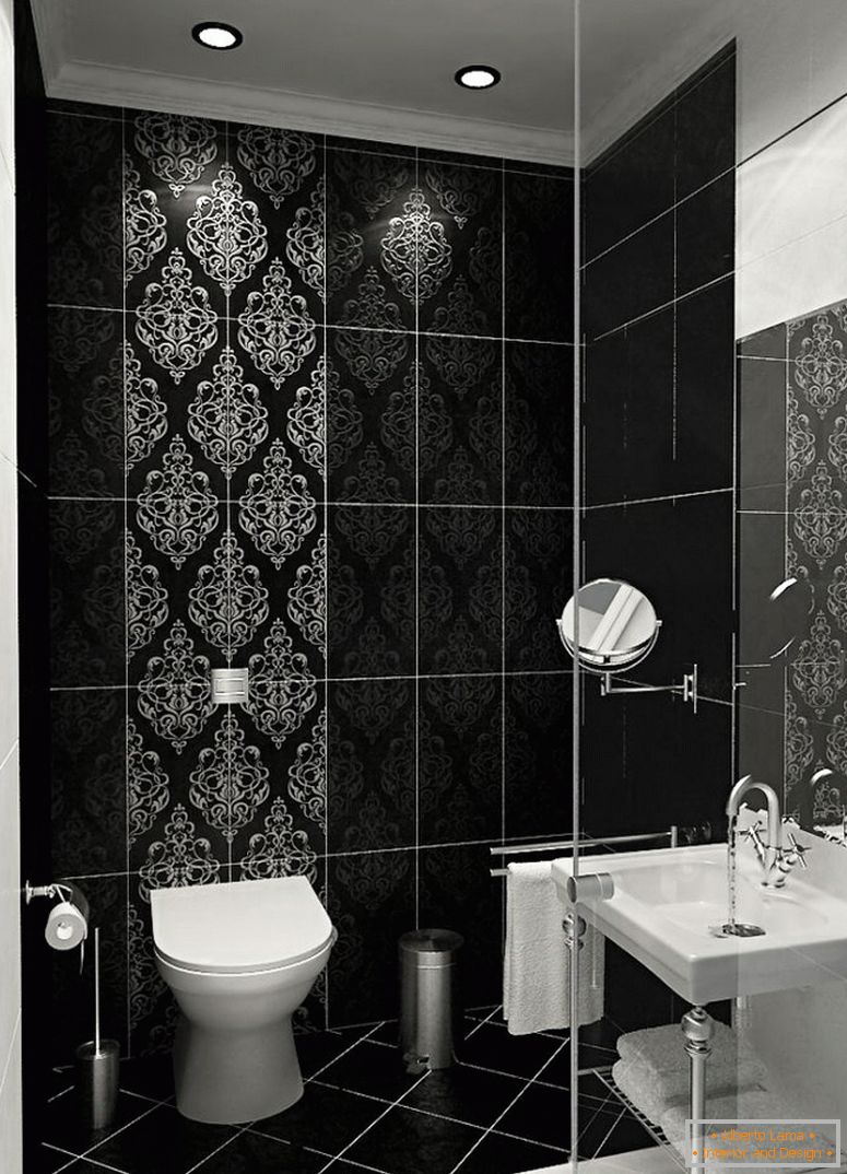 Garde-idées de salle de bain noir et blanc-9