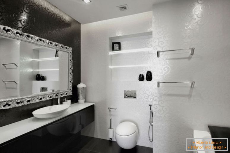 enchanting-white-wall-painted-une baignoireroom-with-free-standing-vanities-also-built-shelves-cabinet-over-toilet-as-decorate-small-space-mens-black-and-white-une baignoireroom-decoration-ideas-2
