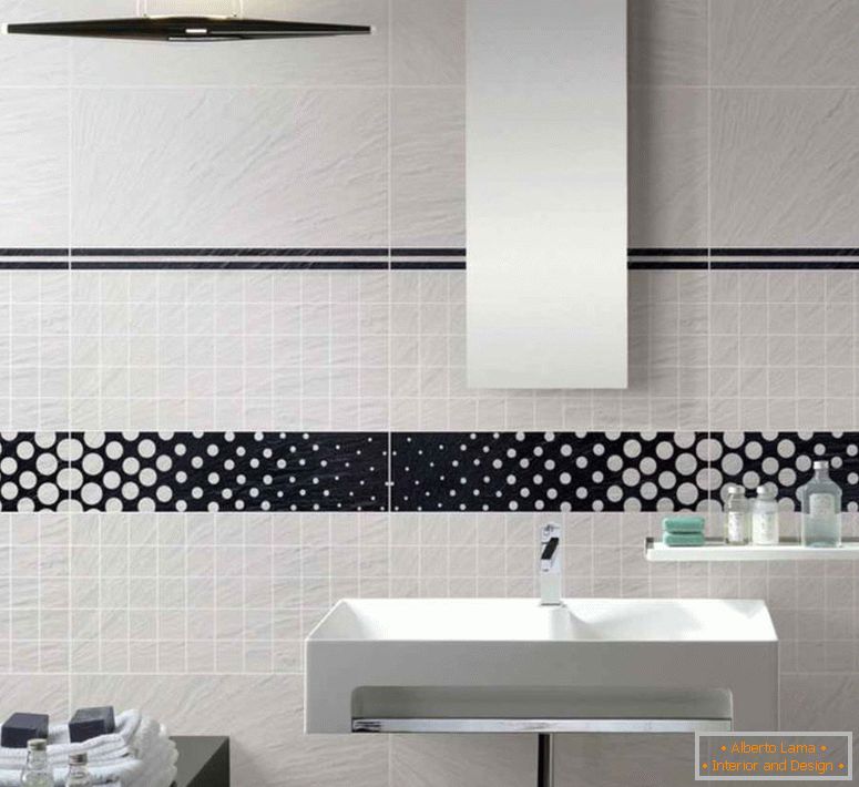 simple-black-and-white-une baignoireroom-tile-for-backsplash-usage