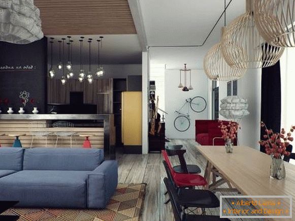Interior Design 2015 avec canapé indigo