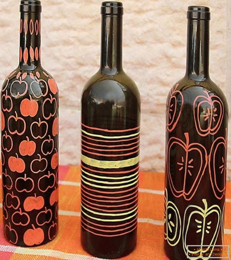Idées pour peindre des bouteilles de vin