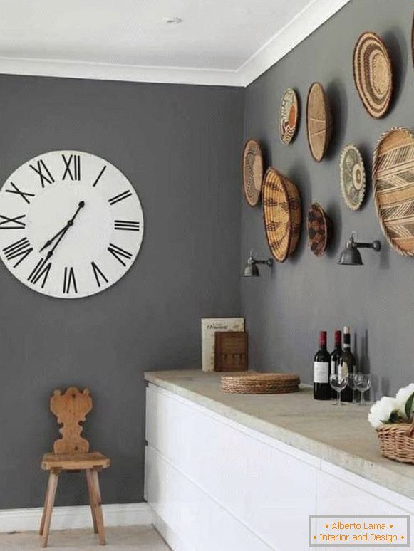 Horloge et autre décor de murs de cuisine