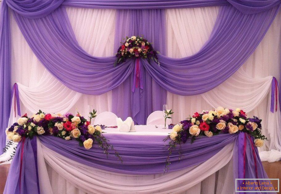 Décoration d'une salle de mariage avec des textiles