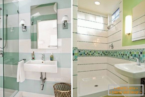 Décor de salle de bain en blanc et vert