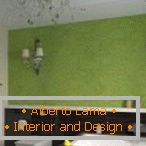 Mur vert dans la conception de la salle