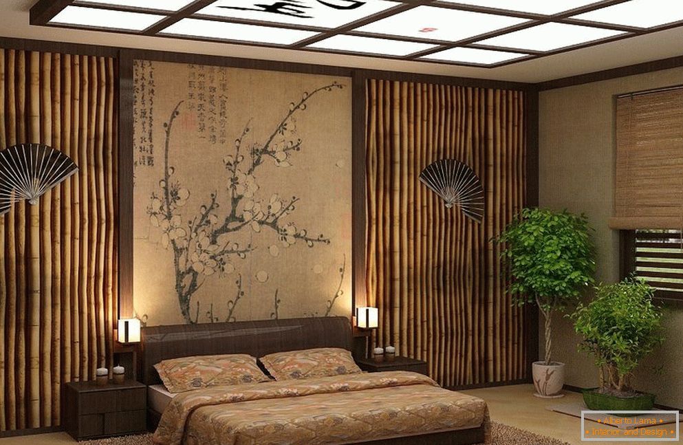 Bambouовые панели в интерьере японского стиля
