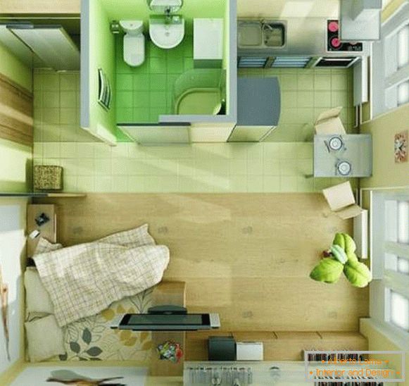 conception d'un petit appartement d'une pièce, photo 28