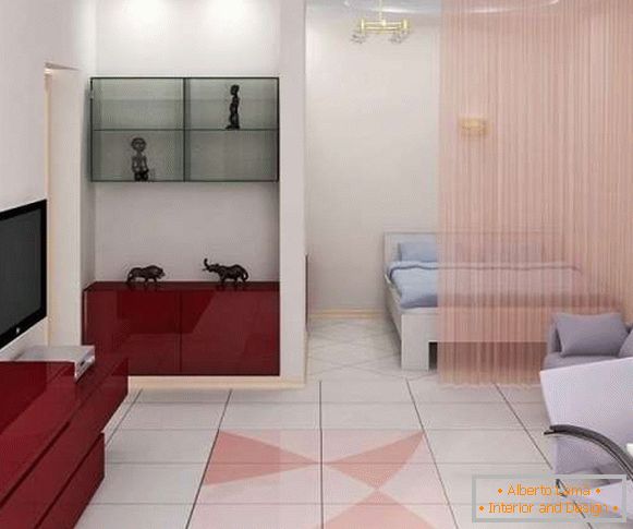 Design d'intérieur d'un appartement d'une pièce aux couleurs pastel - photo 2017