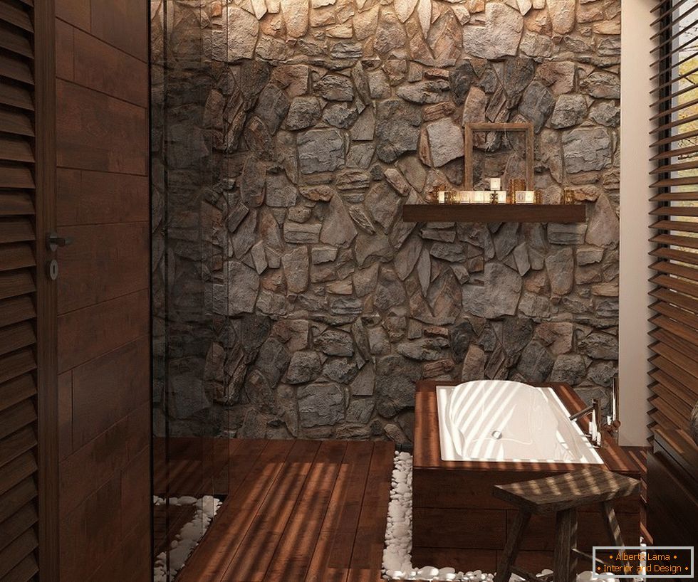 Design original de salle de bain en couleur marron