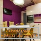 Intérieur de cuisine blanc violet
