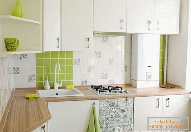 Blanc et vert dans la décoration de la cuisine