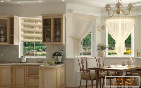 conception de la cuisine du salon avec une baie vitrée, photo 5