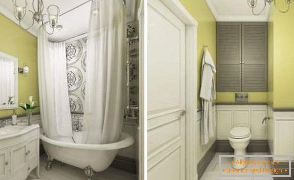 Idées pour la conception de studios de 40 m2 - photo d'une salle de bain dans un style classique
