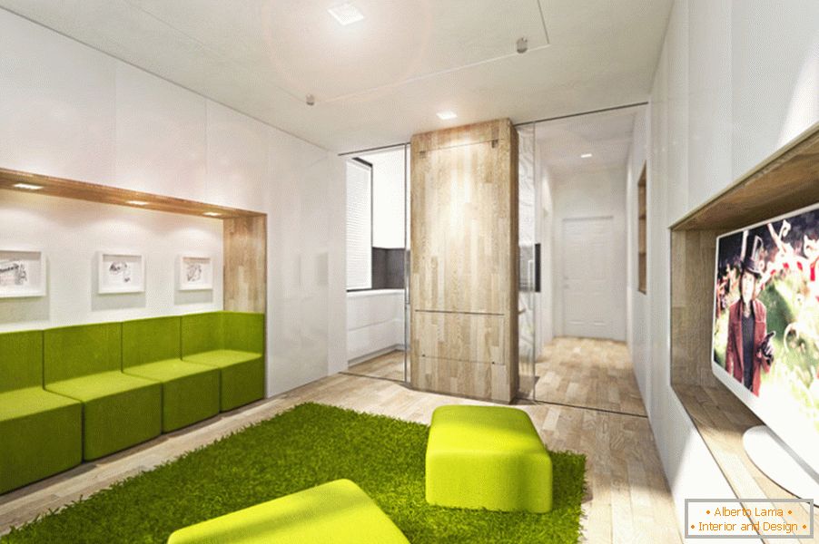 Transformateur de design d'appartement de couleur vert clair