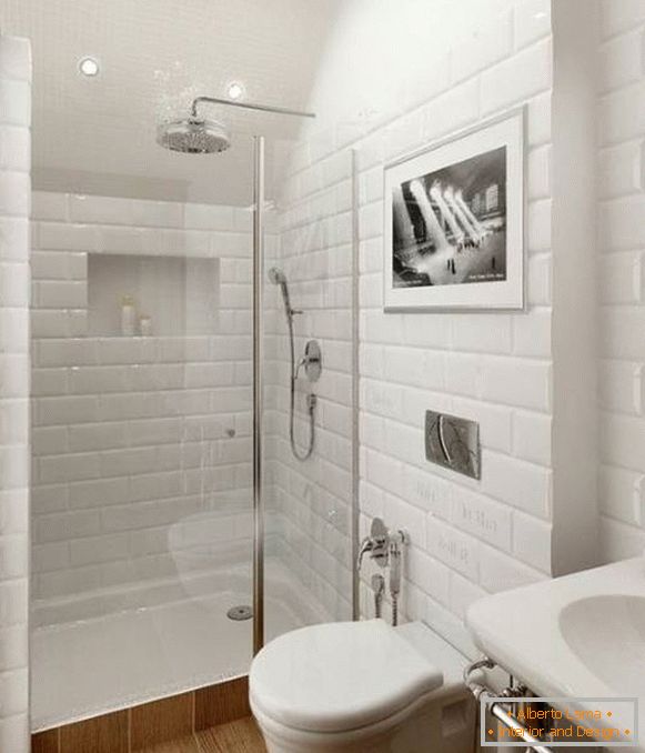 Conception d'une salle de bain combinée - photo avec cabine de douche