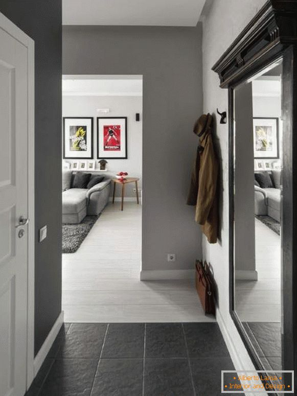 Conception d'un petit appartement de 30 m2 - photo intérieure d'un hall d'entrée